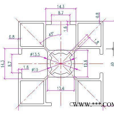高品質鋁型材 直銷40*40 工業鋁型材 流水線專用 0.8