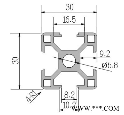 貝派BP-8-3030工業(yè)鋁型材可定做，深加工，歡迎咨詢。