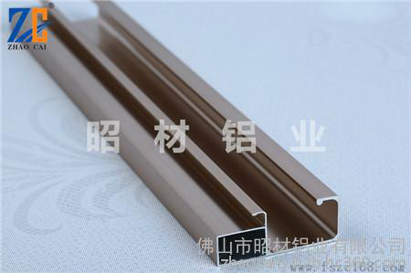 晶鋼門鋁材  櫥柜門鋁材, 精鋼門鋁材，A款G型包邊  亮光淺金  0.5mm厚