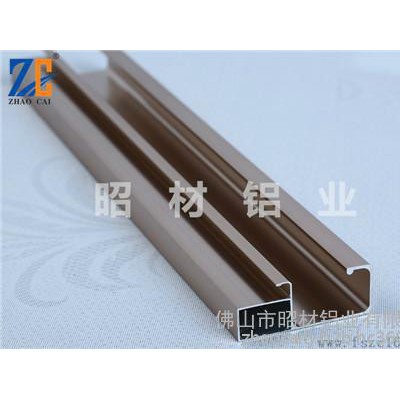 晶鋼門鋁材  櫥柜門鋁材, 精鋼門鋁材，A款G型包邊  亮光淺金  0.5mm厚