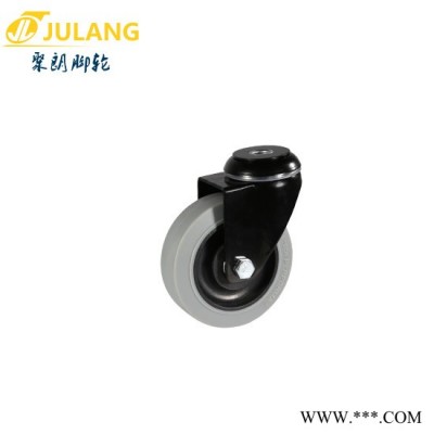 聚朗JL-0304C-02B 中型B款灰色防靜電腳輪 萬向電泳黑色聚氨酯腳輪 TPR環(huán)保靜音腳輪