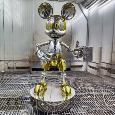 嘉華雕塑  不銹鋼電鍍米奇雕塑  電鍍金屬雕塑  不銹鋼雕塑