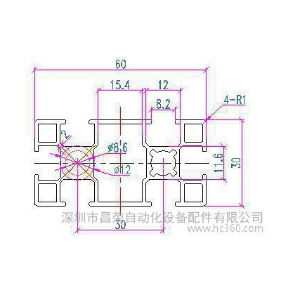 深圳流水線鋁材3060 陽極氧化鋁合金型材